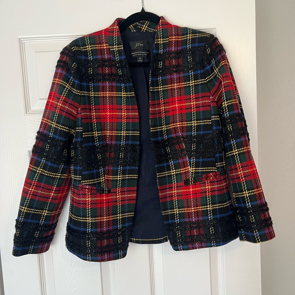 J. Crew Multicolor Plaid Blazer